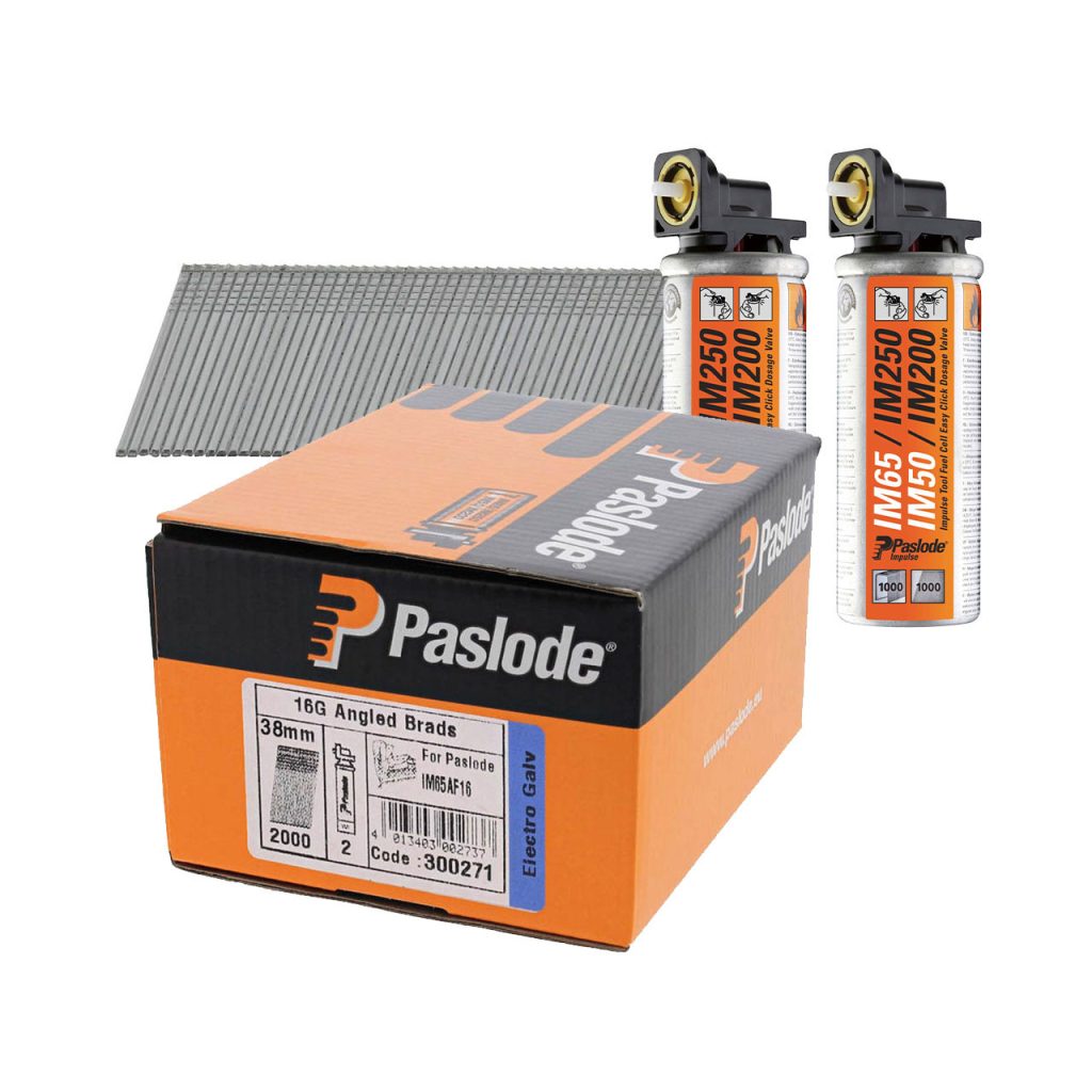 Paslode 16 Gauge 38mm Angled Brad Nails Fuel Pack IM65A 300271