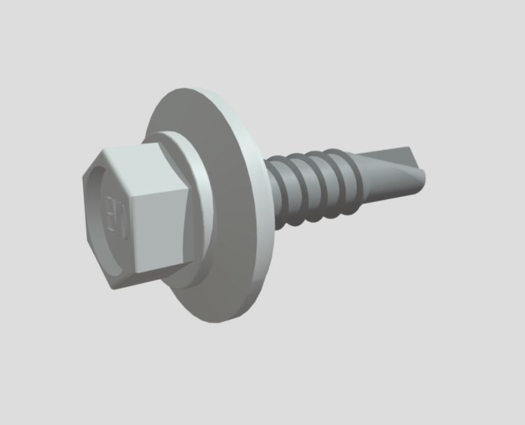 Light Grey Tek Screws Hex Head 6.3 x 22mm
